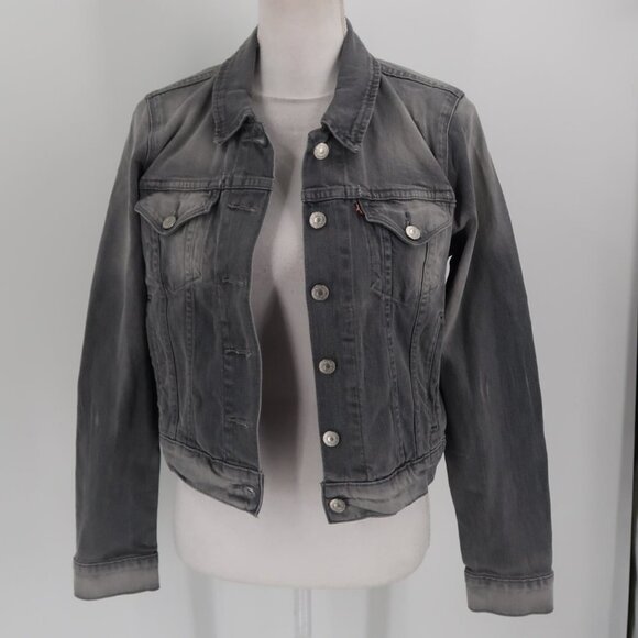 Levi's Women's Gray Denim Jacket Size Medium - Picture 1 of 6